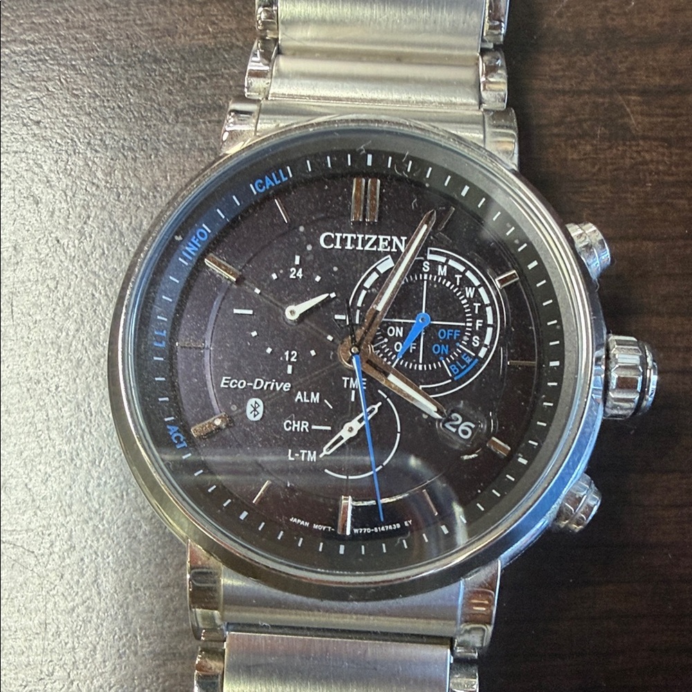 Citizen Eco-Drive Silver and Black Chronograph